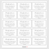 Sticker Élégant individuel Adresse du client Mariage Invit (Feuille)