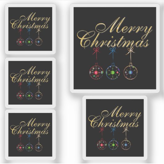 Sticker Élégant Joyeux Noël Snowflake Art (Devant)