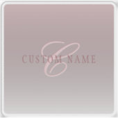 Sticker Élégant lettrage et monogramme | Rose Ombre (Devant)