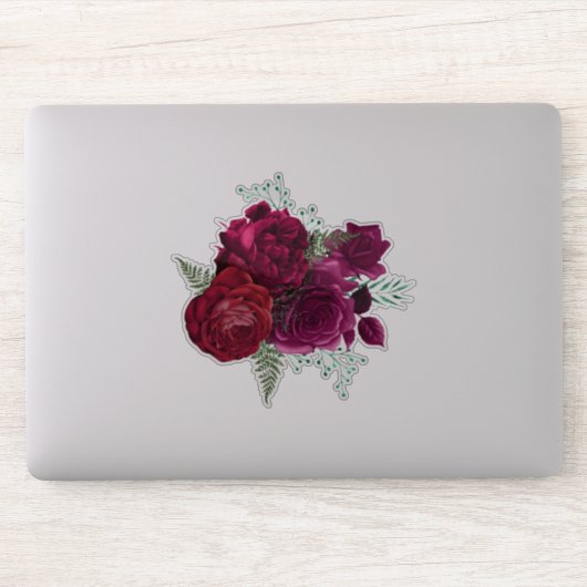 Sticker Elegant Magenta Rose Floral Bouquet (Ordinateur)