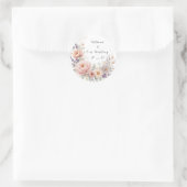 Sticker élégant Mariage Floral avec personnalisati (Sac)
