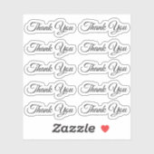 Sticker Élégant merci script mariage moderne (Feuille)