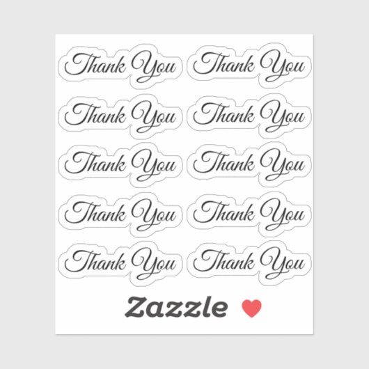 Sticker Élégant merci script mariage moderne (Feuille)