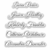 Sticker Elegant mignon nom de script blanc appartient à (Devant)