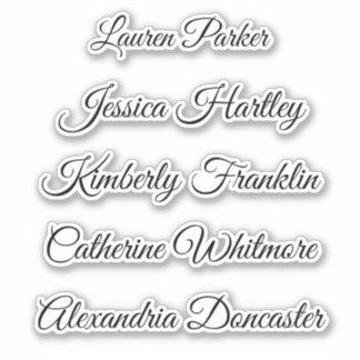 Sticker Elegant mignon nom de script blanc appartient à