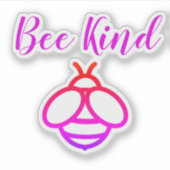 Sticker Élégant mignon violet rose abeille doux bourdon (Devant)