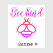 Sticker Élégant mignon violet rose abeille doux bourdon (Feuille)