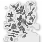 Sticker Elégant minimaliste moderne noir fleur sauvage (Devant)