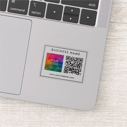 Sticker Élégant Modèle QR Code Texte Logo d'entreprise (Détail)
