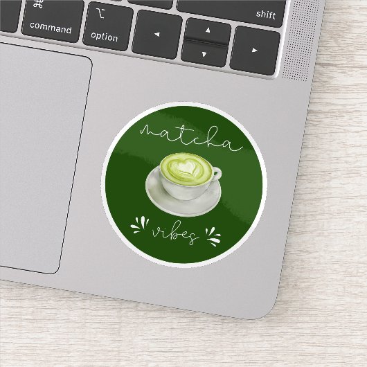 Sticker Elegant Modern Script Matcha Vibes (Détail)