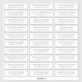 Sticker Élégant Moderne Chic Mariage Nom d'hôte Adresse (Feuille)