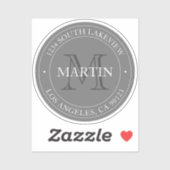 Sticker Elégant moderne gris & blanc | transparent (Feuille)