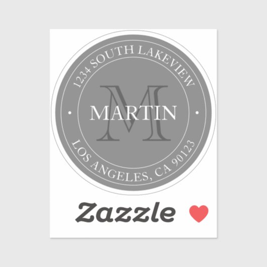 Sticker Elégant moderne gris & blanc | transparent (Feuille)