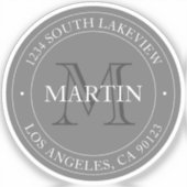 Sticker Elégant moderne gris & blanc | transparent (Recto)