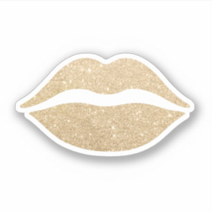 Sticker Élégant moderne joli mignon lèvres parties scintil