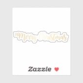 Sticker Elégant moderne joli or Joyeux texte de Noël (Feuille)