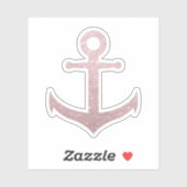 Sticker Elégant moderne joli rose or ancre parties scintil (Feuille)