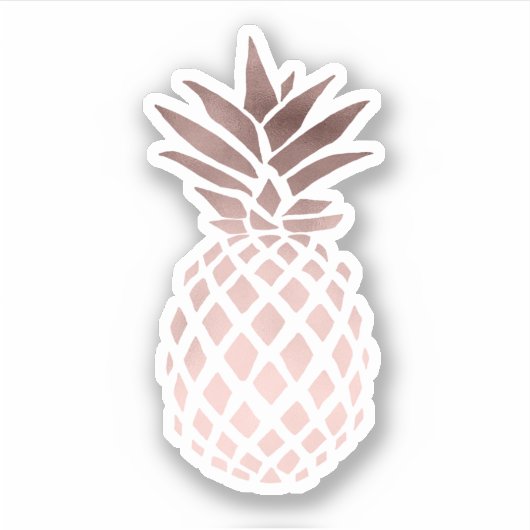 Sticker Élégant moderne jolie ceinture rose en or ananas (Devant)
