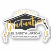 Sticker Élégant Moderne Senior Or Noir (Devant)