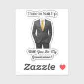 Sticker élégant moderne tuxedo groomsman proposition (Feuille)