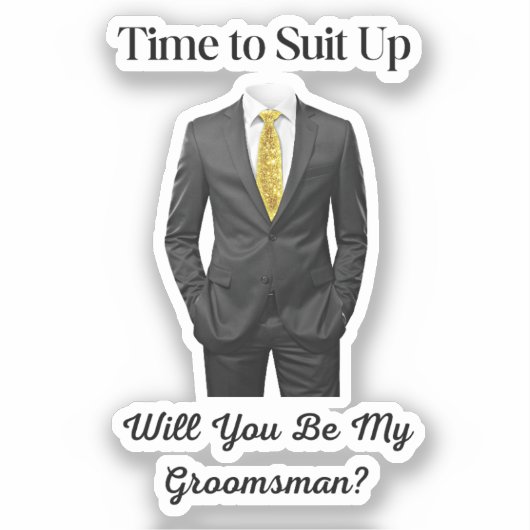 Sticker élégant moderne tuxedo groomsman proposition (Recto)