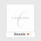 Sticker Élégant Monogramme moderne | Gris et blanc (modifi (Feuille)
