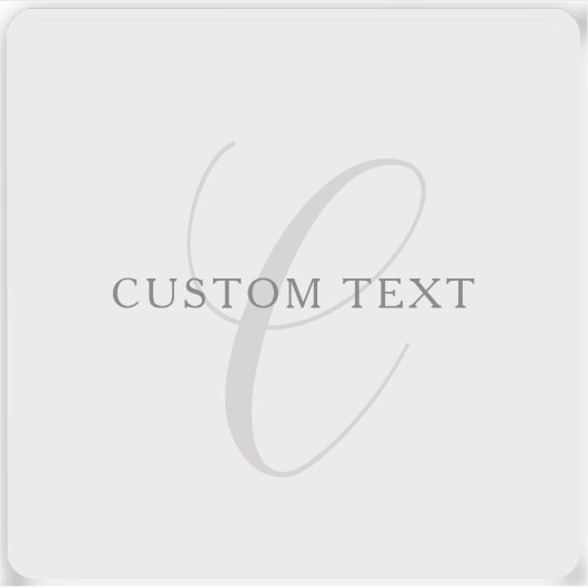 Sticker Élégant Monogramme moderne | Gris et blanc (modifi (Devant)