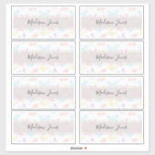 Sticker Élégant Motif de papillon blanc livre de nom pour  (Feuille)