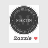 Sticker Élégant noir blanc et gris moderne (Feuille)