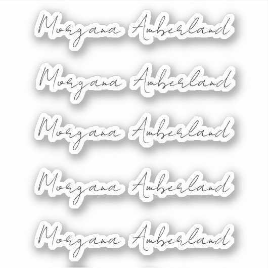 Sticker Élégant noir Nom de script Bureau Coupe Vinyl (Devant)