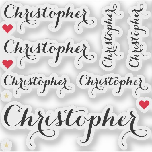 Sticker Élégant noir Nom de script Stylish Custom Cut Viny (Devant)