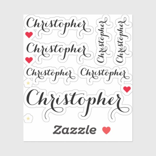 Sticker Élégant noir Nom de script Stylish Custom Cut Viny (Feuille)