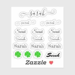 Sticker Élégant nom de script de signature - Sarah /Lucky 