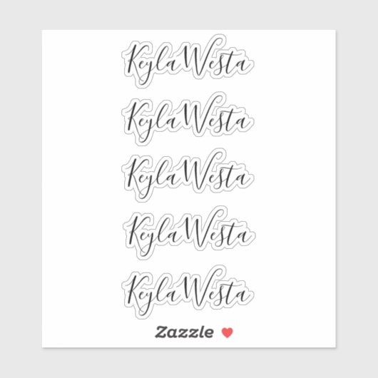 Sticker Élégant nom personnalisé manuscrit élégant (Feuille)