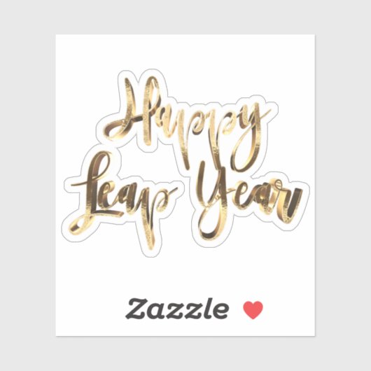 Sticker Elégant or Look Script Festive Joyeux Leap Année (Feuille)