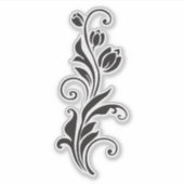 Sticker Elegant Ornamental Floral Flower Art (Devant)