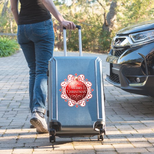 Sticker Élégant ornement de Noël Rouge (Valise Insitu)