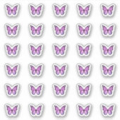 Sticker Élégant Papillon violet Baisers Monogramme Bonbon (Devant)