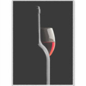 Sticker Elegant Red Wine Glass & Bottle. Black Background (Devant)