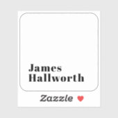 Sticker Élégant Retro Moderne Lettrage | Noir modifiable (Feuille)