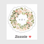 Sticker Élégant Romance Rose (Feuille)