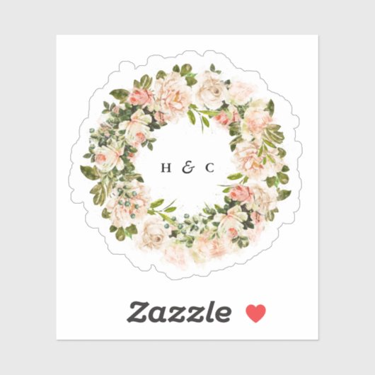 Sticker Élégant Romance Rose (Feuille)