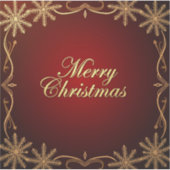 Sticker Elégant Rouge et Or Joyeux Design de Noël (Devant)