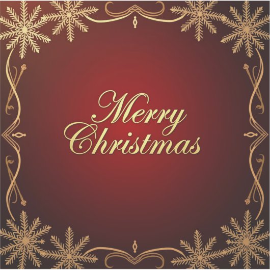 Sticker Elégant Rouge et Or Joyeux Design de Noël (Devant)