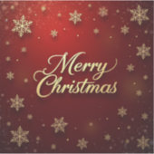 Sticker Elégant Rouge et Or Joyeux Design de Noël (Devant)