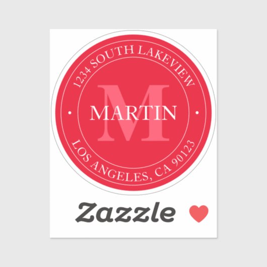 Sticker Élégant rouge moderne (Feuille)