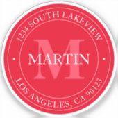 Sticker Élégant rouge moderne (Recto)