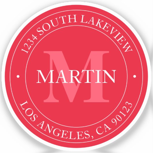 Sticker Élégant rouge moderne (Recto)