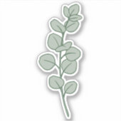Sticker Elegant Sage Green Eucalyptus Minimalist Botanical (Devant)