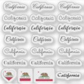 Sticker Élégant script California & Flag USA /name Set (Devant)